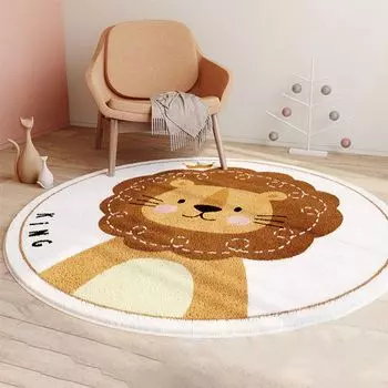 360Home круглый ковер для гостиной детский минималистичный коврик коричневый 100см
