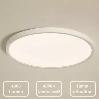 36Вт светодиодный потолочный светильник круглый 4300лм, потолочный светильник нейтрального белого цвета, световая панель CRI>97 для спальни, кабинета, кухни, подвала, офиса, кафе Rosikey, белый