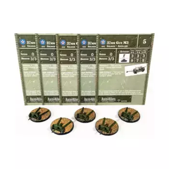 37-мм пушка М3 (С) x5, Axis & Allies - Collectible Miniatures Game - North Africa 1940-1943 Singles