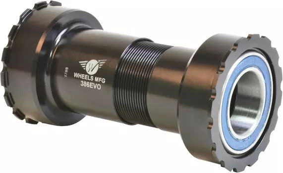 386EVO Нижний кронштейн с резьбой и радиально-упорными подшипниками для шпинделей SRAM GXP 22/24 мм Wheels Manufacturing, черный