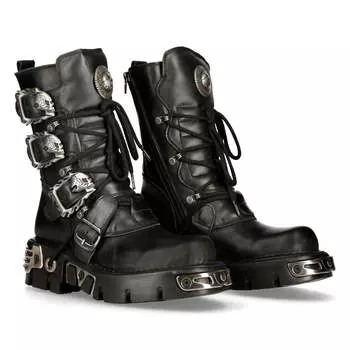 391 S1 Ботинки Reactor Goth Metallic Black New Rock