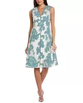 3.1 Phillip Lim Abstract Daisy Fil Coupe Платье миди из смесового шелка, белый