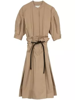 3.1 Phillip Lim платье-рубашка миди с воротником-стойкой, нейтральный цвет