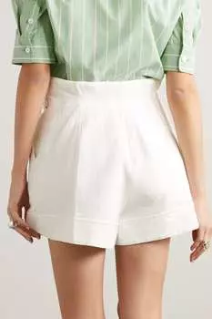 3.1 PHILLIP LIM Шорты из смеси хлопка и льна с люверсами, белый