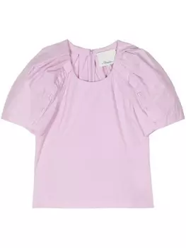 3.1 Phillip Lim топ с объемными рукавами и пуговицами, фиолетовый