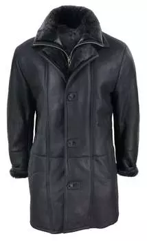 3/4 Длинная куртка-дафл из овчины TruClothing, черный