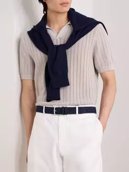 3,5 см плетеный ремень с замшевой отделкой MR P., темно-синий