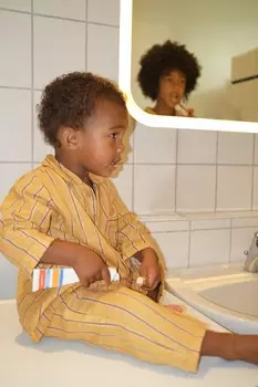 3-6 лет/пижама с рубашкой в полоску ZARA, цвет mustard