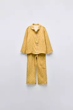 3-6/пижама с цветочным рисунком ZARA, оливково-зеленый