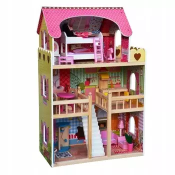 3-этажный кукольный домик ЛЕНА с комплектом мебели 4iQ Group