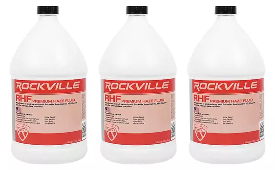 (3) галлонов Rockville RHF Машина для дымки на водной основе Fluid Juice No-Clog (3) RHF