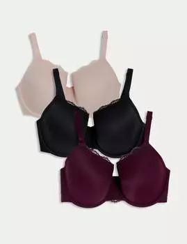 3-х парный бюстгальтер с полной чашкой на косточках FH Marks & Spencer, цвет Blackcurrant