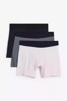 3 хлопковых боксера xtra life H&M, розовый