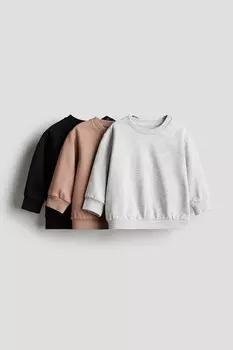 3 хлопковых толстовки H&M, черный