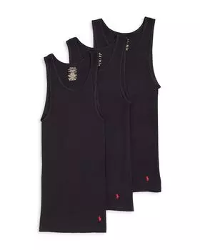 3 комплекта майки в рубчик Polo Ralph Lauren, черный