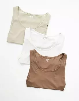 3 комплекта топов для укрепления мышц разных цветов ASOS DESIGN