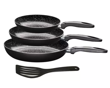 3 куска Набор кастрюль KING Ceramics с керамическим антипригарным покрытием внутри и снаружи / размеры кастрюль: 20 см, 24 см, 28 см / стабильное по размеру термическое основание