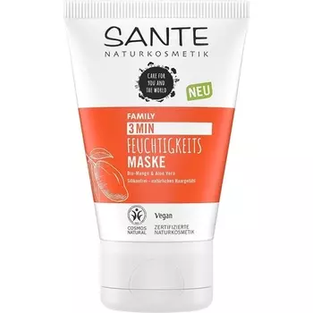 3-минутная увлажняющая маска из органического манго и алоэ вера, 100 мл, Sante Naturkosmetik
