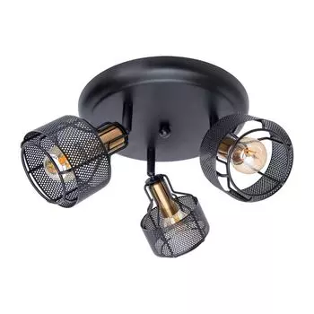 3 настенно/потолочные рондель/спот "Форо" черный/золотистый Nve