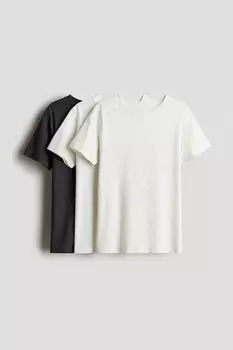 3 пачки футболок H&M, серый