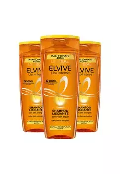 3 ПАКЕТА Shampoo Elvive Liss Intense, Per Capelli Secchi, Difficili Da Lisciare, 400 Ml L'Oral, Шампунь L'Oral,