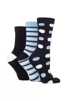 3 пары бамбуковых носков с пятнистыми и полосатыми перьями ELLE, синий