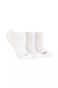 3 пары бамбуковых спортивных носков в полоску, однотонные, в рубчик и сетку SOCKSHOP, белый
