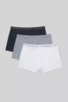 3 пары базовых боксеров с логотипом PULL&amp;BEAR
