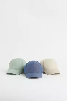 3 пары бейсболок из хлопка H&amp;M