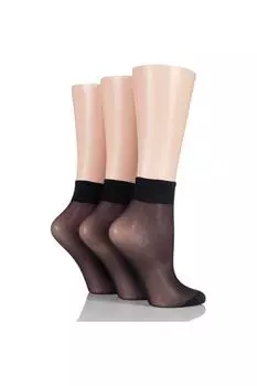 3 пары босоножек до щиколотки из 100% нейлона плотностью 15 ден ELLE, черный