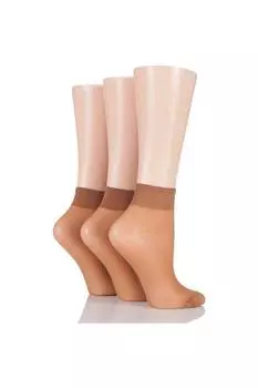 3 пары босоножек до щиколотки из 100% нейлона плотностью 15 ден ELLE, бежевый