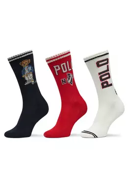3 пары длинных носков Polo Ralph Lauren, красочный