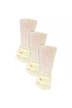 3 пары гетр в упаковке | Массивные гетры в рубчик, 80-е годы Sock Snob, белый