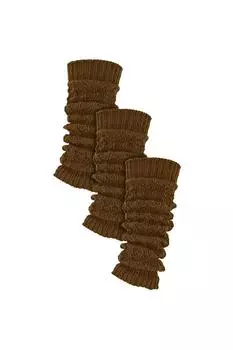 3 пары гетр в упаковке | Массивные гетры в рубчик, 80-е годы Sock Snob, коричневый