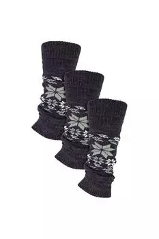 3 пары гетр в упаковке | Массивные гетры в рубчик, 80-е годы Sock Snob, серый