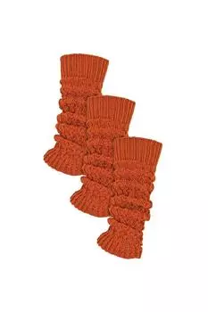 3 пары гетр в упаковке | Массивные гетры в рубчик, 80-е годы Sock Snob, оранжевый