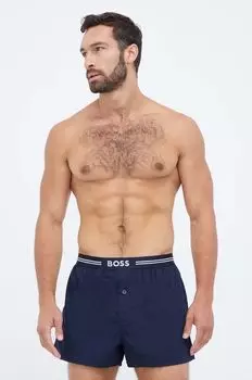 3 пары хлопковых боксеров Boss, синий