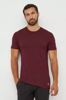 3 пары хлопковых футболок Polo Ralph Lauren, гранат