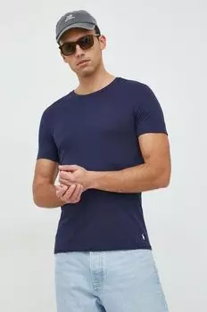 3 пары хлопковых футболок Polo Ralph Lauren, темно-синий