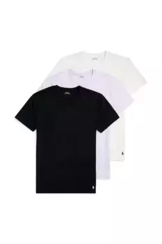 3 пары хлопковых футболок Polo Ralph Lauren, белый