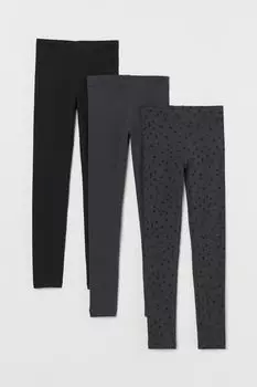 3 пары хлопковых леггинсов H&amp;M