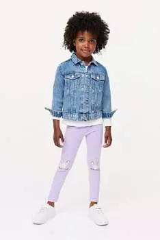 3 пары хлопковых леггинсов H&M, фиолетовый