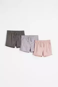 3 пары хлопковых шорт H&amp;M, светло-розовый/светло-фиолетовый