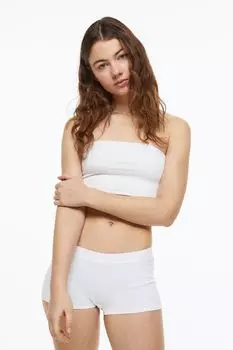 3 пары хлопковых шорт H&M, светло-серый меланж/белый/черный