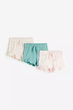 3 пары хлопковых шорт H&M, розовый