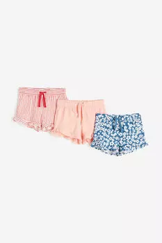 3 пары хлопковых шорт H&M, синий