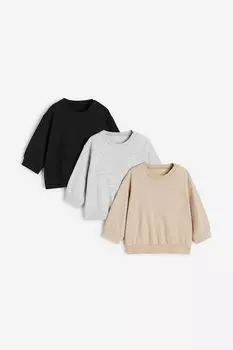 3 пары хлопковых толстовок H&M, серый