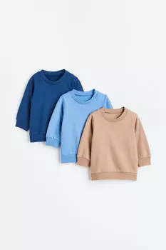 3 пары хлопковых толстовок H&M, синий