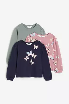 3 пары хлопковых толстовок H&M, синий