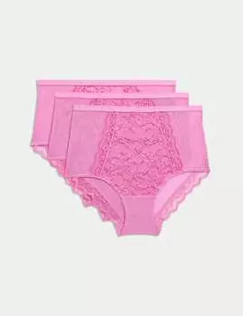 3 пары кружевных трусиков Marks & Spencer, розовый